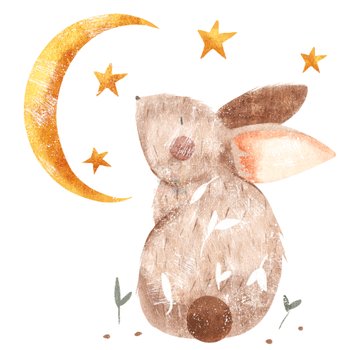 Bügelbild Mond Hase - BB587 - Mamikes