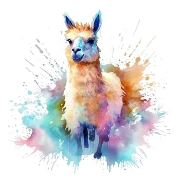 Bügelbild Wasserfarben Lama 1 - BB463 - Mamikes