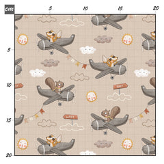 Cloudy plane brown Baumwolle - Mamikes