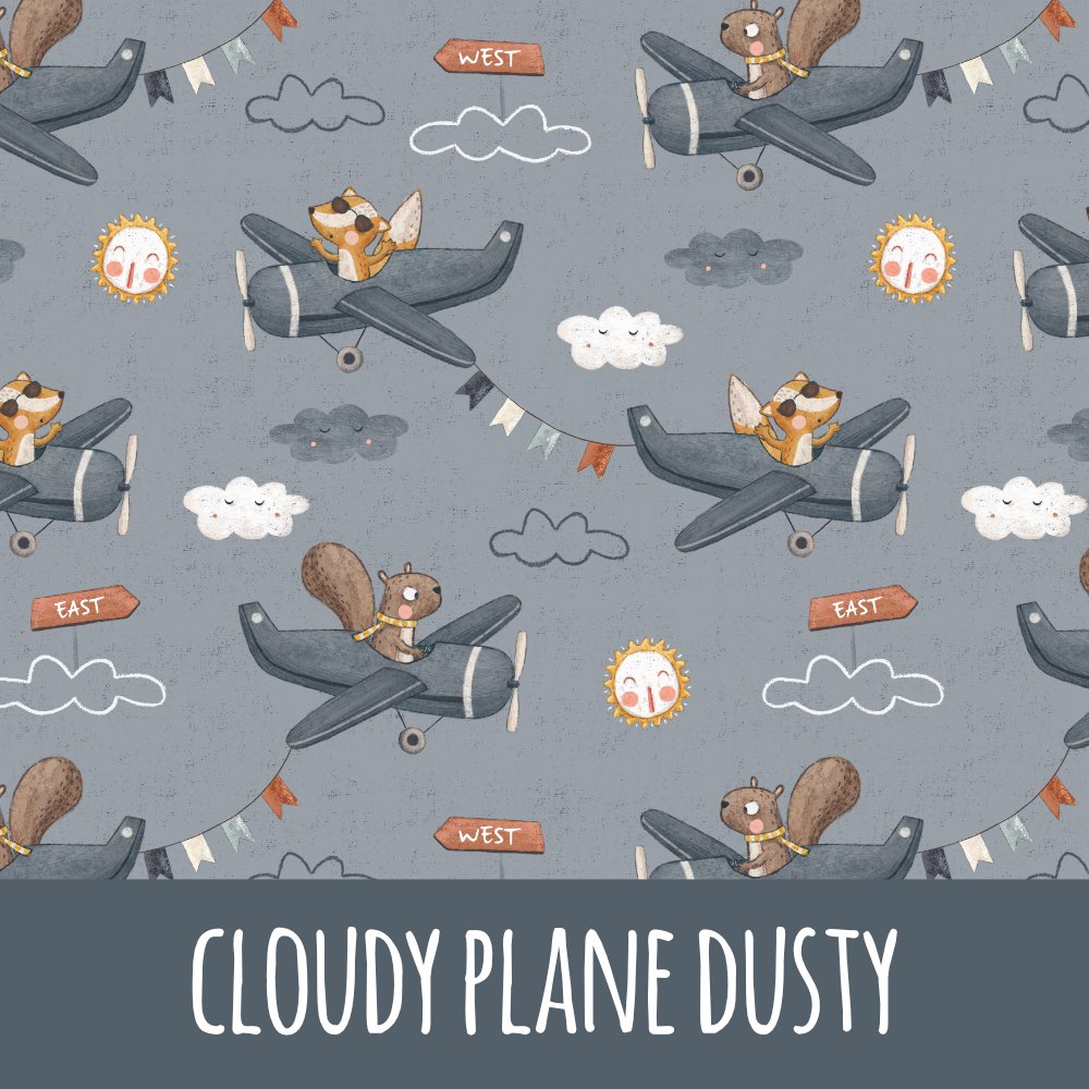 Cloudy plane dusty Baumwolle - Mamikes