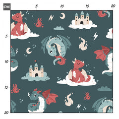 Dragon sky darkgreen Baumwolle - Mamikes