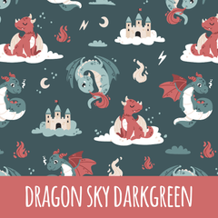 Dragon sky darkgreen Baumwolle - Mamikes