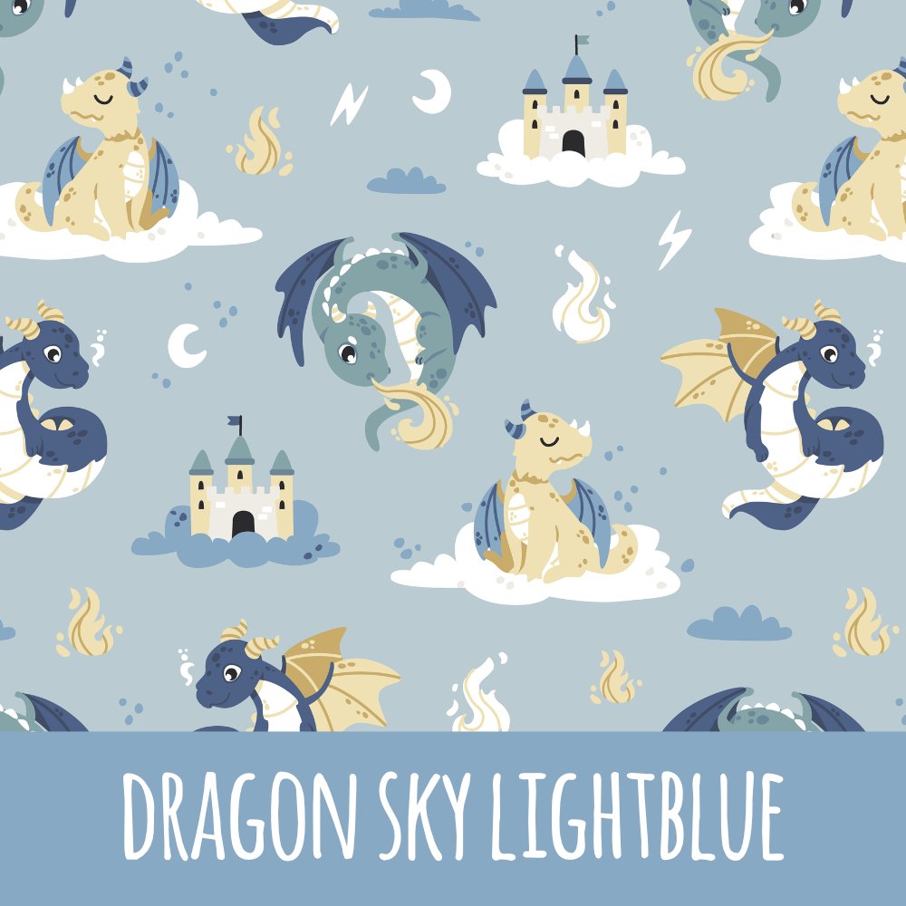 Dragon sky lightblue Baumwolle - Mamikes