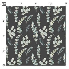 Eucalyptus blätter black Baumwolle - Mamikes