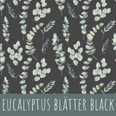 Eucalyptus blätter black Baumwolle - Mamikes