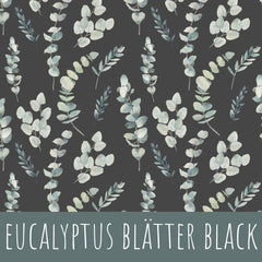 Eucalyptus blätter black Baumwolle - Mamikes