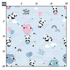 Flying panda blau pink Baumwolle - Mamikes