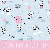 Flying panda blau pink Baumwolle - Mamikes