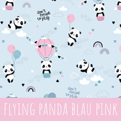 Flying panda blau pink Baumwolle - Mamikes