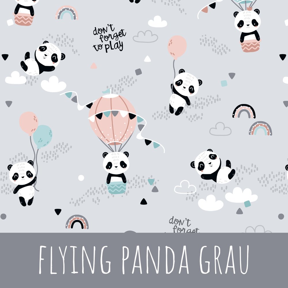 Flying panda grau Baumwolle - Mamikes