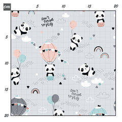 Flying panda grau Baumwolle - Mamikes