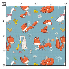 Fox and goose blau Baumwolle - Mamikes