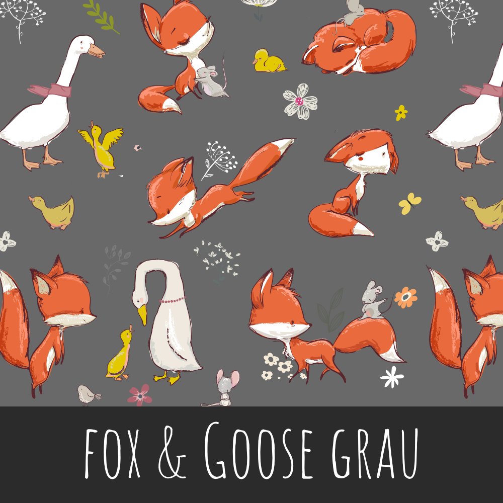 Foxe and goose grau Baumwolle - Mamikes