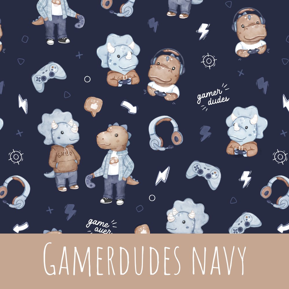 Gamer dudes navy Baumwolle - Mamikes