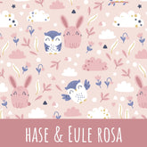 Hase und eule rosa Baumwolle - Mamikes