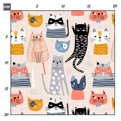 Katzenparty nude Baumwolle - Mamikes