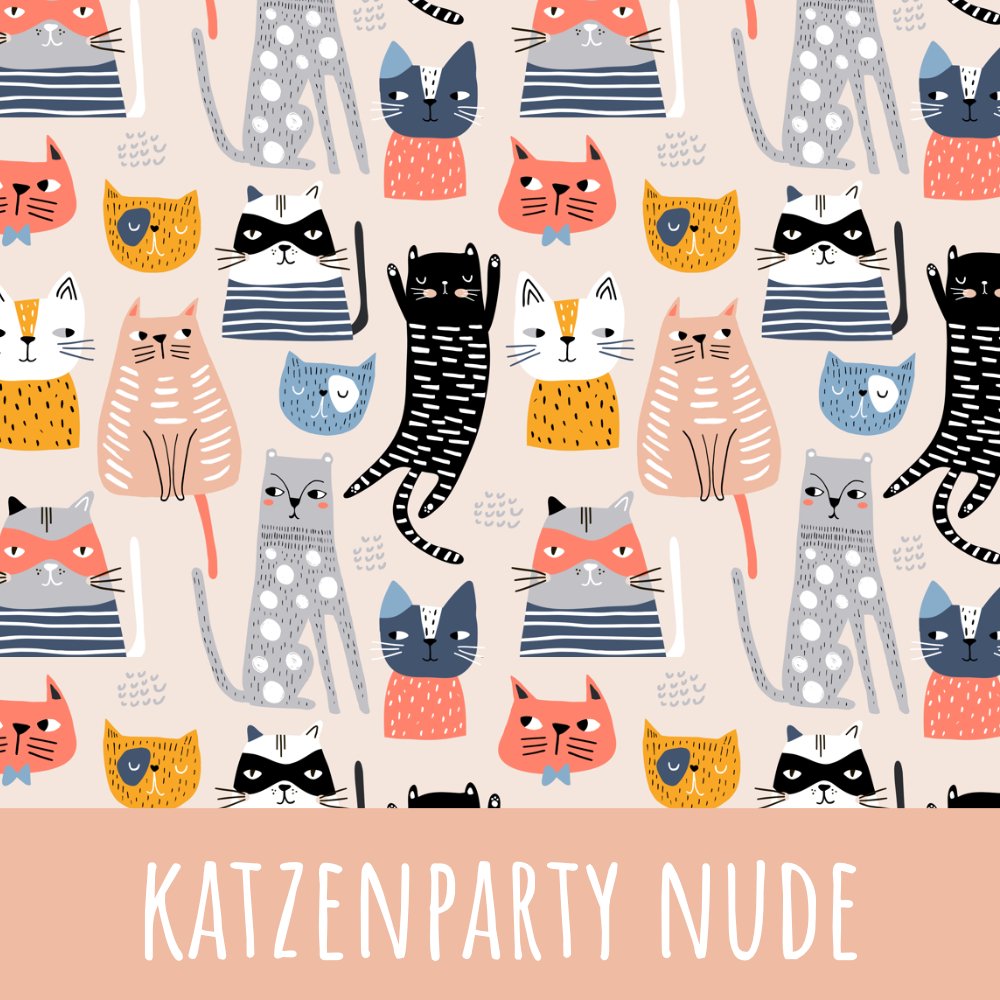 Katzenparty nude Baumwolle - Mamikes