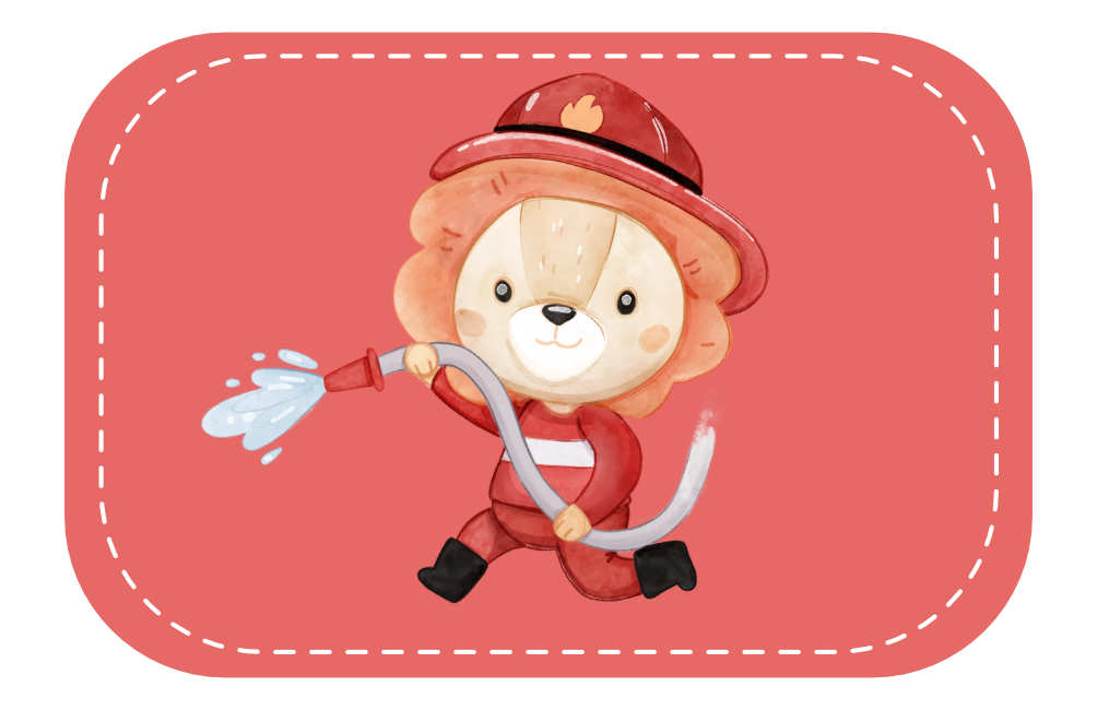 Kunstleder Patch (Farbe wählbar) 02.Feuerwehr Löwe 1 - Mamikes