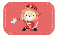 Kunstleder Patch (Farbe wählbar) 02.Feuerwehr Löwe 1 - Mamikes