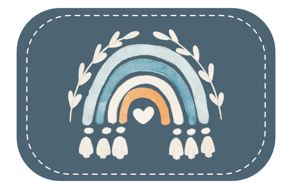 Kunstleder Patch (Farbe wählbar) 38.Regenbogen blau - Mamikes