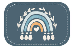 Kunstleder Patch (Farbe wählbar) 38.Regenbogen blau - Mamikes