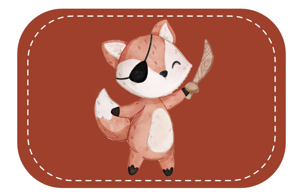 Kunstleder Patch (Farbe wählbar) 53.Piraten Fuchs - Mamikes