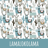 Lamalokolama petrol Baumwolle - Mamikes