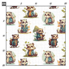 Oskar abenteuer waschbär punkte weiß Baumwolle - Mamikes