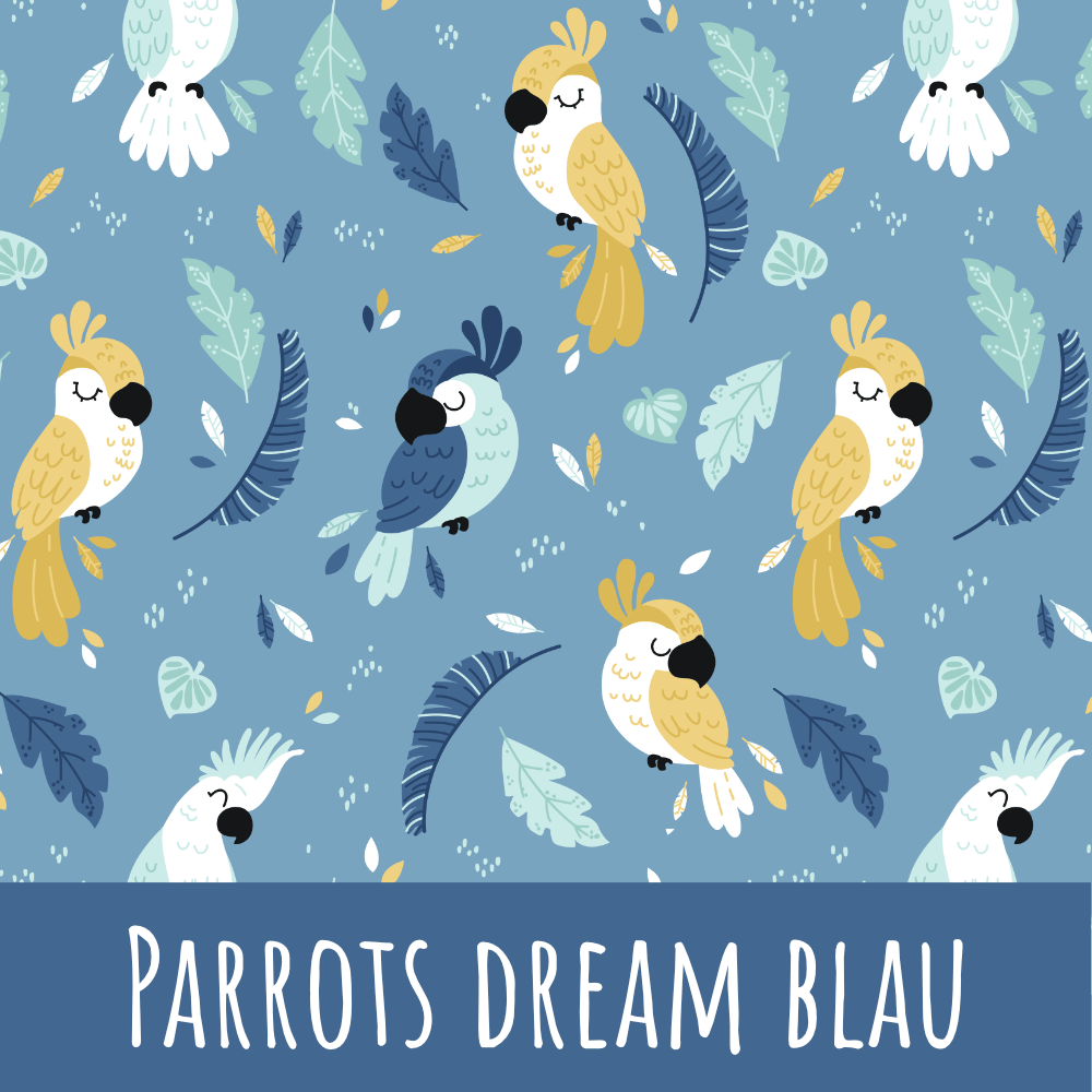 Parrots drea blau Baumwolle - Mamikes