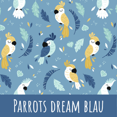 Parrots drea blau Baumwolle - Mamikes
