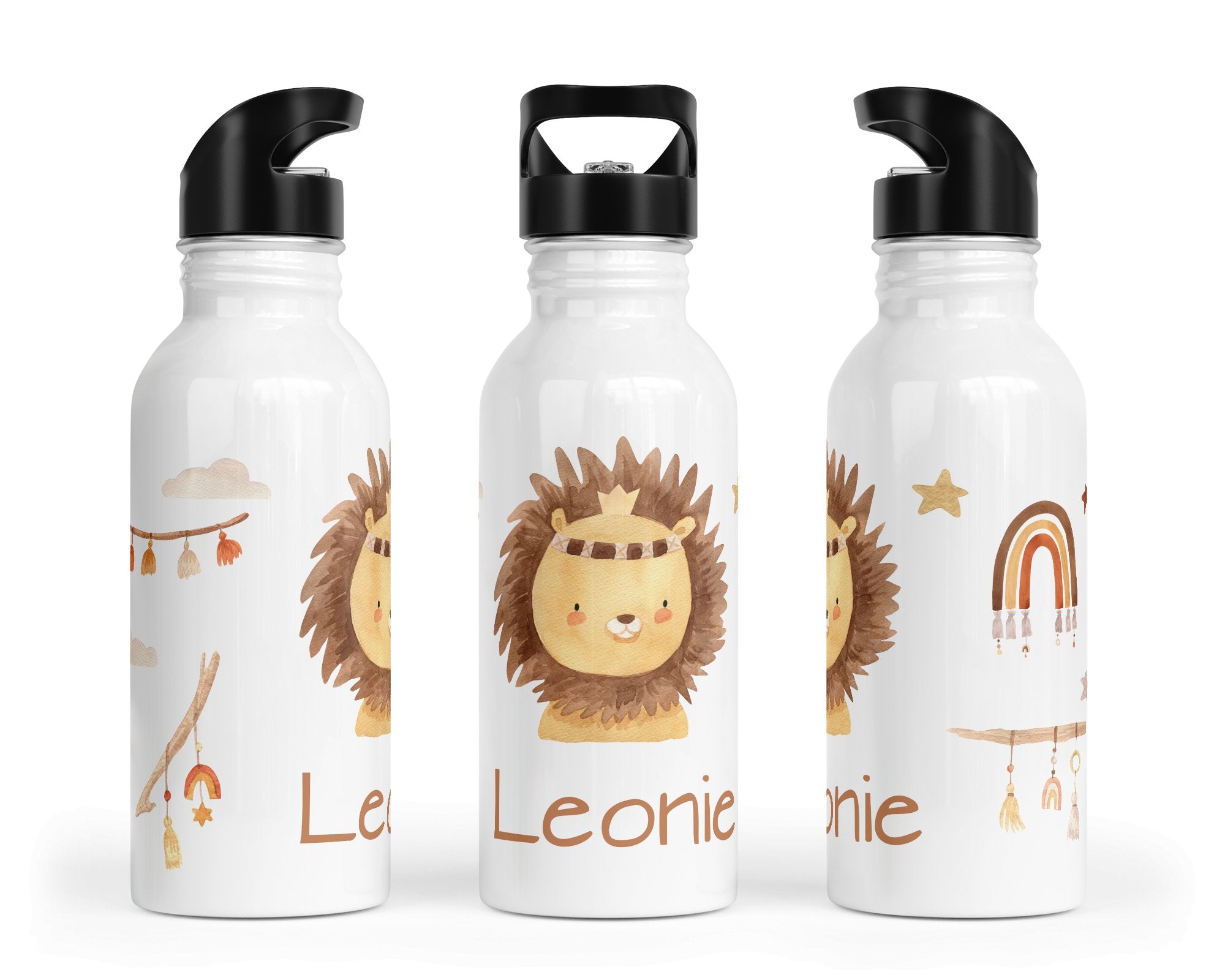 Personalisierte Edelstahl Trinkflasche 13.Löwe - Mamikes