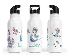 Personalisierte Edelstahl Trinkflasche 16.mermaids 2 - Mamikes