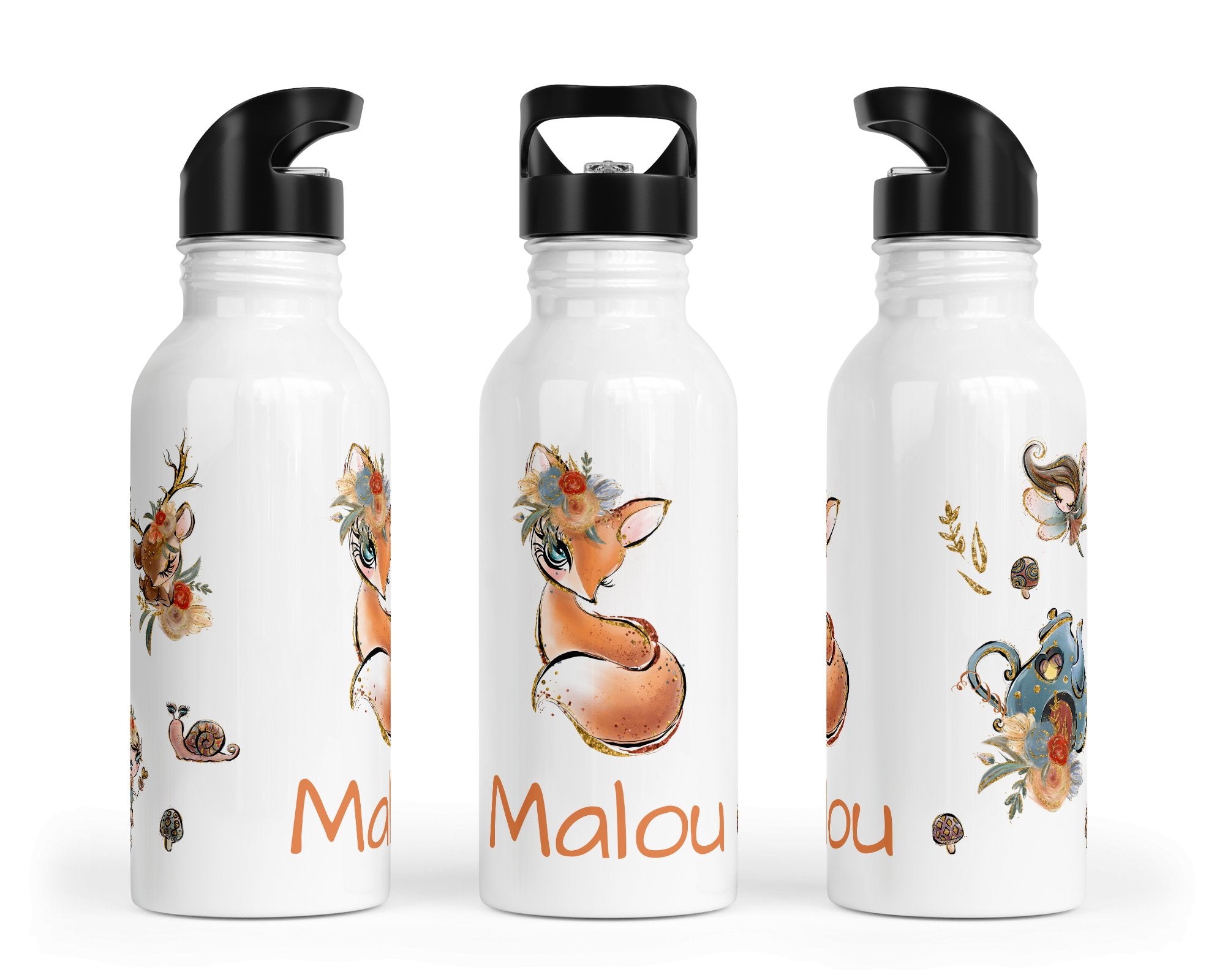 Personalisierte Edelstahl Trinkflasche 20.Magische Welt - Mamikes