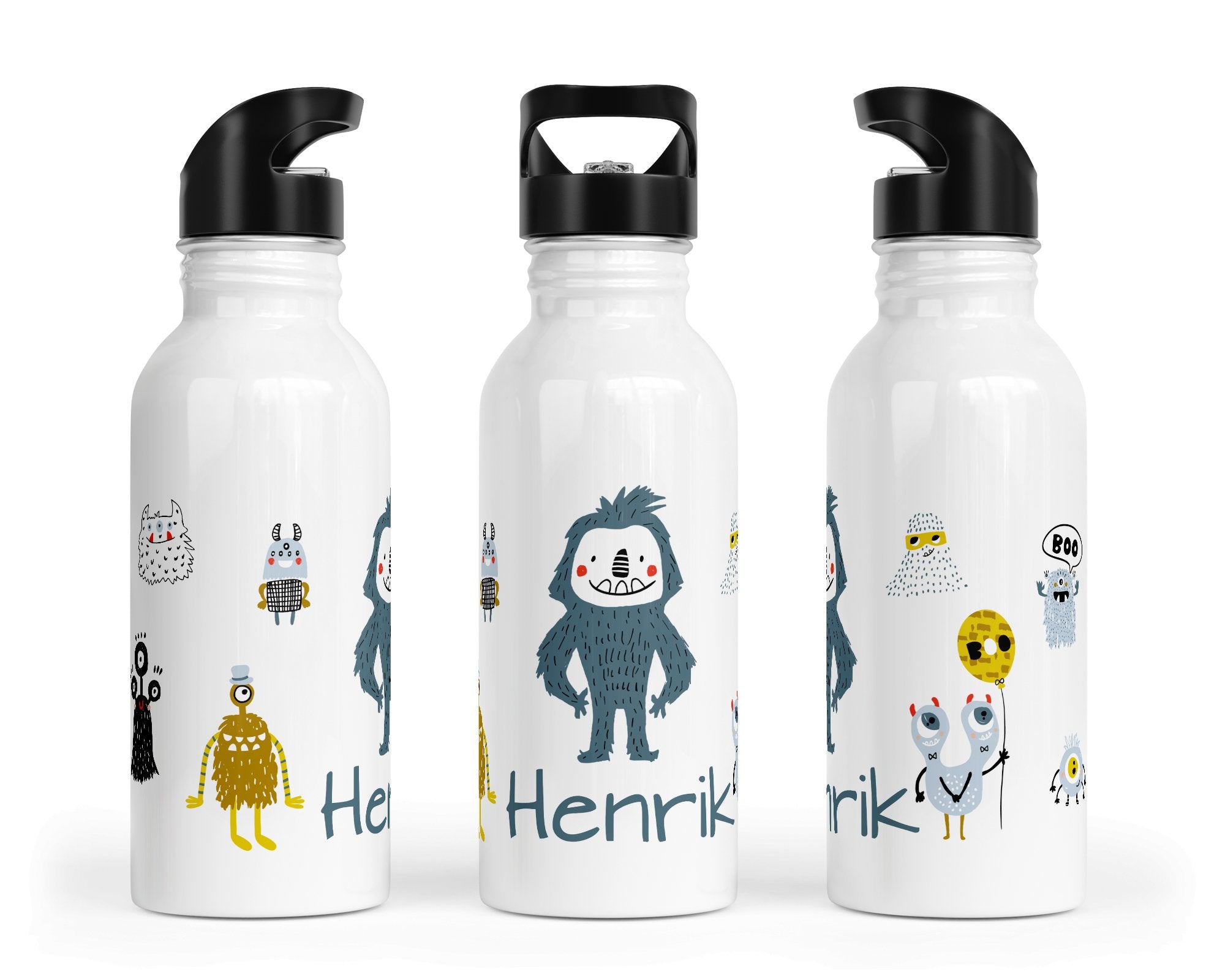 Personalisierte Edelstahl Trinkflasche 22.Monster - Mamikes