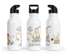 Personalisierte Edelstahl Trinkflasche 53.Tierbaustelle - Mamikes