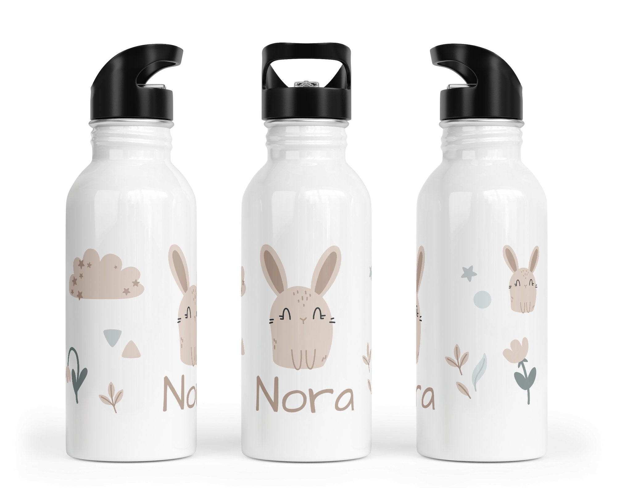 Personalisierte Edelstahl Trinkflasche 57.Hasen Garten - Mamikes