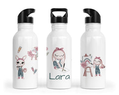 Personalisierte Edelstahl Trinkflasche 58. Artist Bunny - Mamikes