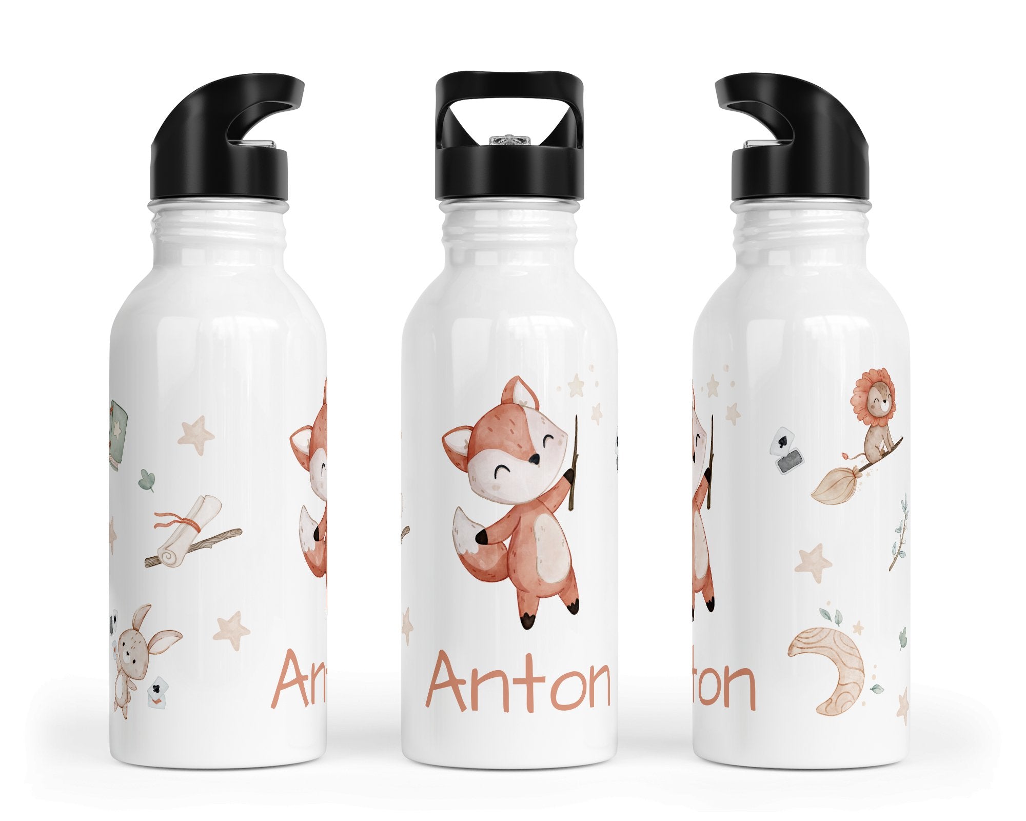 Personalisierte Edelstahl Trinkflasche 5.magic woodland - Mamikes