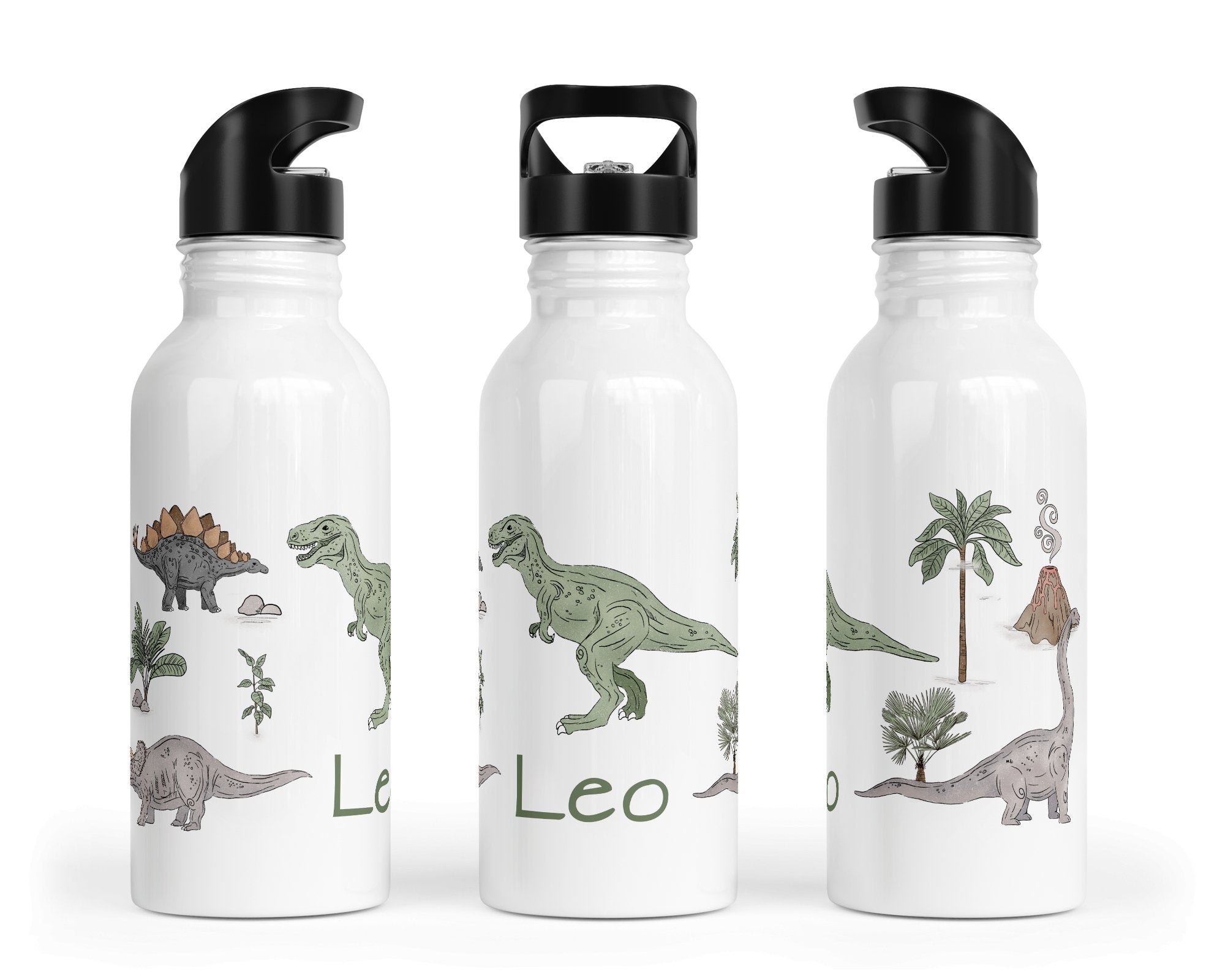 Personalisierte Edelstahl Trinkflasche 62.Dino Park - Mamikes