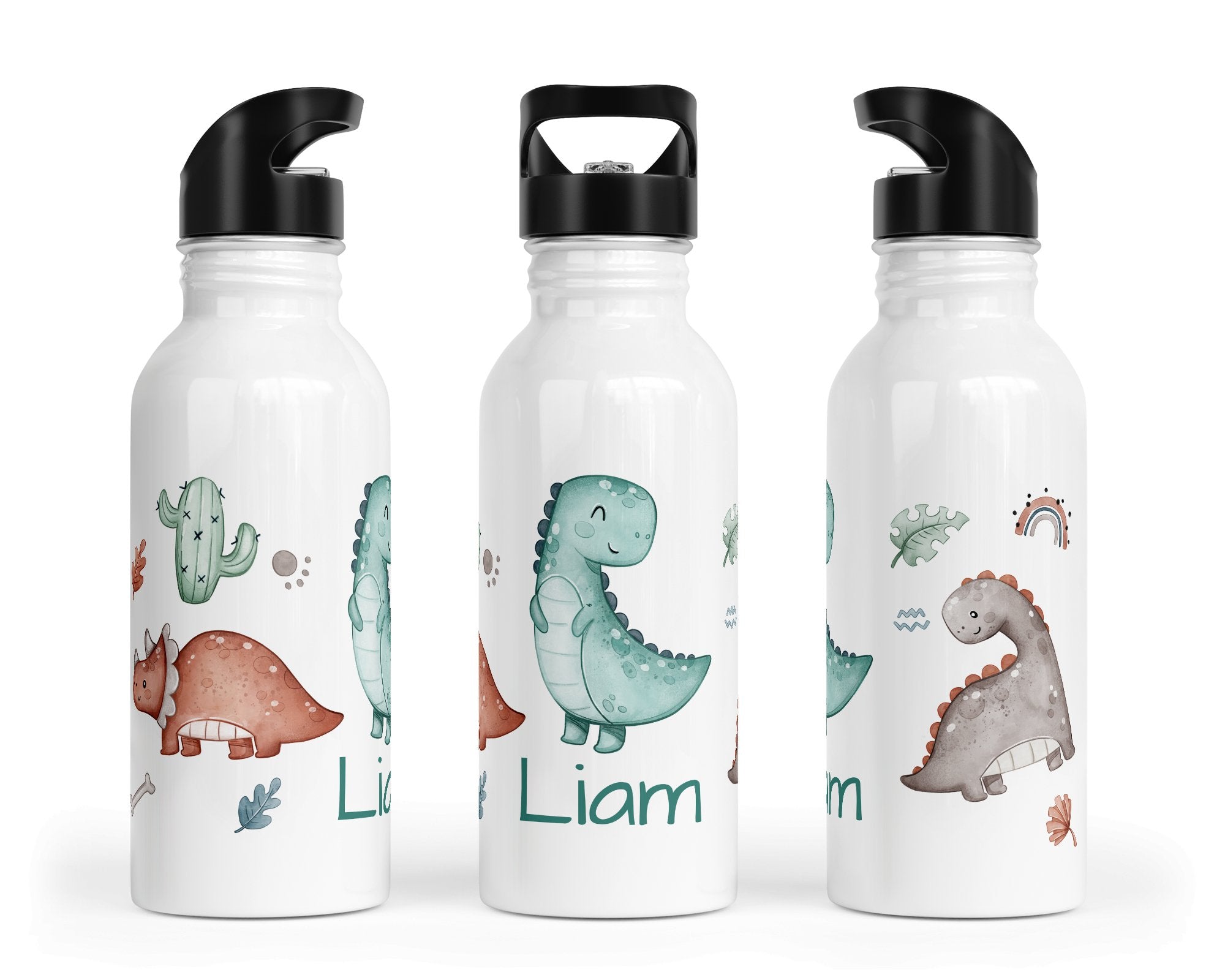 Personalisierte Edelstahl Trinkflasche 64.Dinos - Mamikes