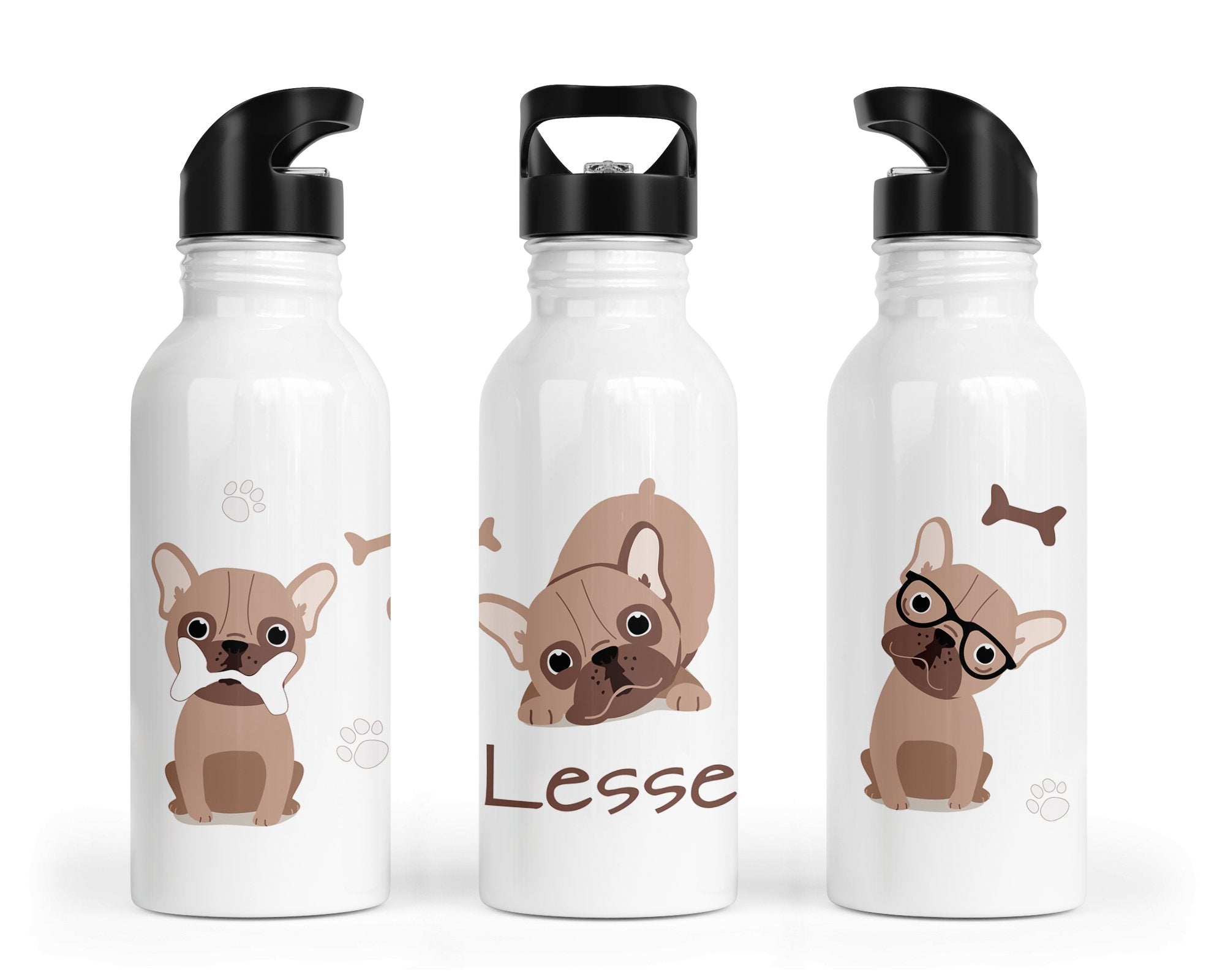 Personalisierte Edelstahl Trinkflasche 66. Hund - Mamikes
