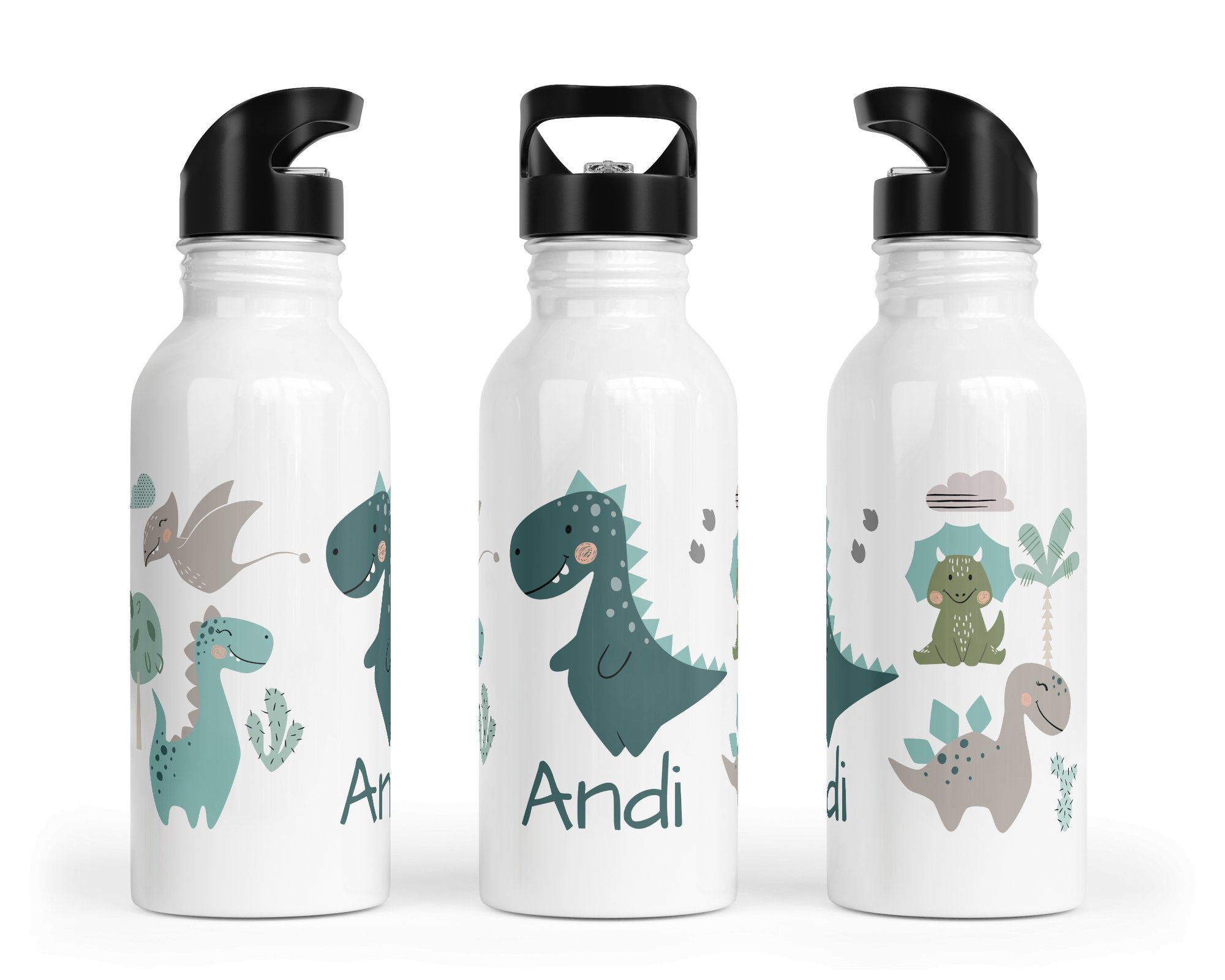Personalisierte Edelstahl Trinkflasche 75.Dinosause - Mamikes