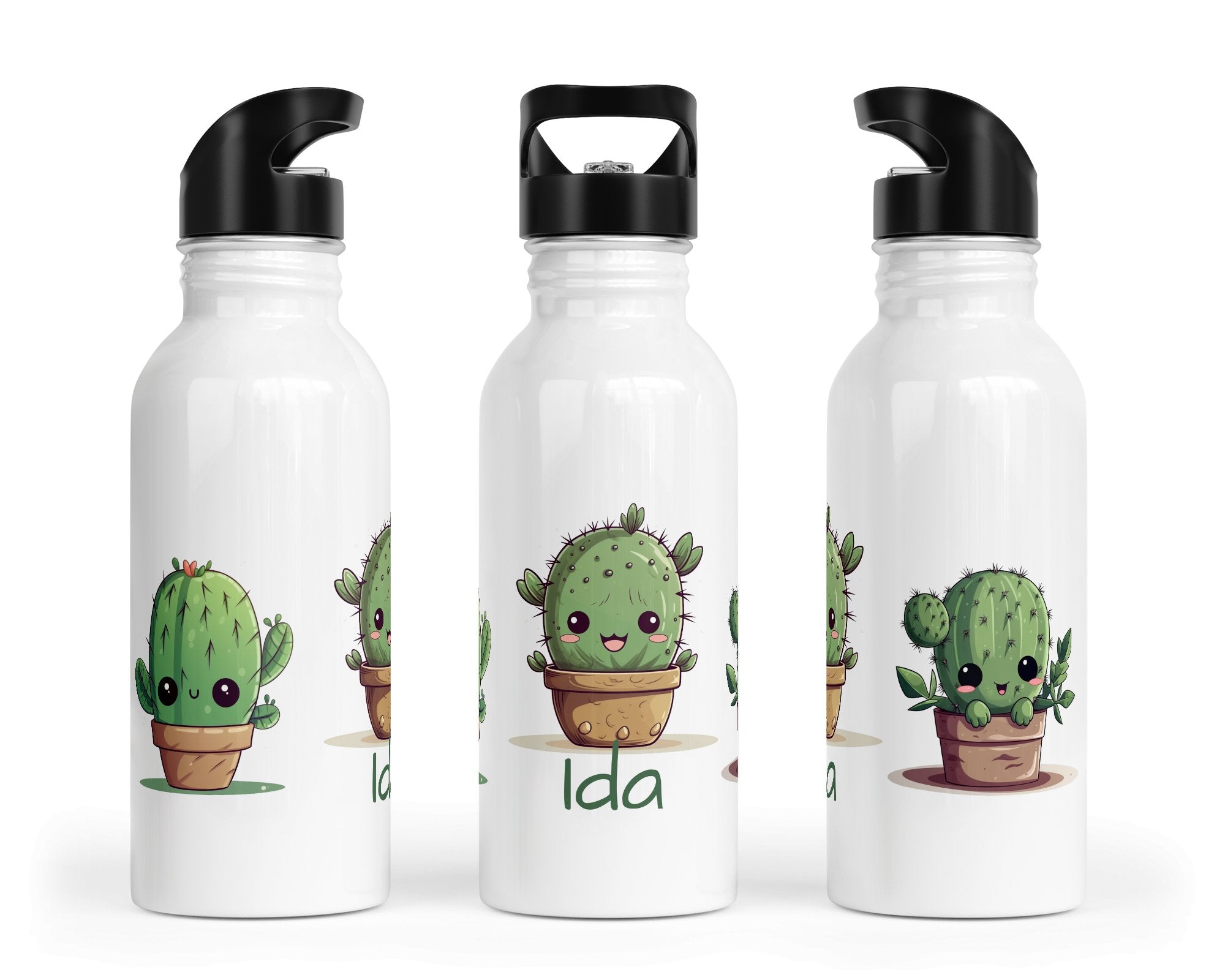 Personalisierte Edelstahl Trinkflasche 80.Kaktus - Mamikes