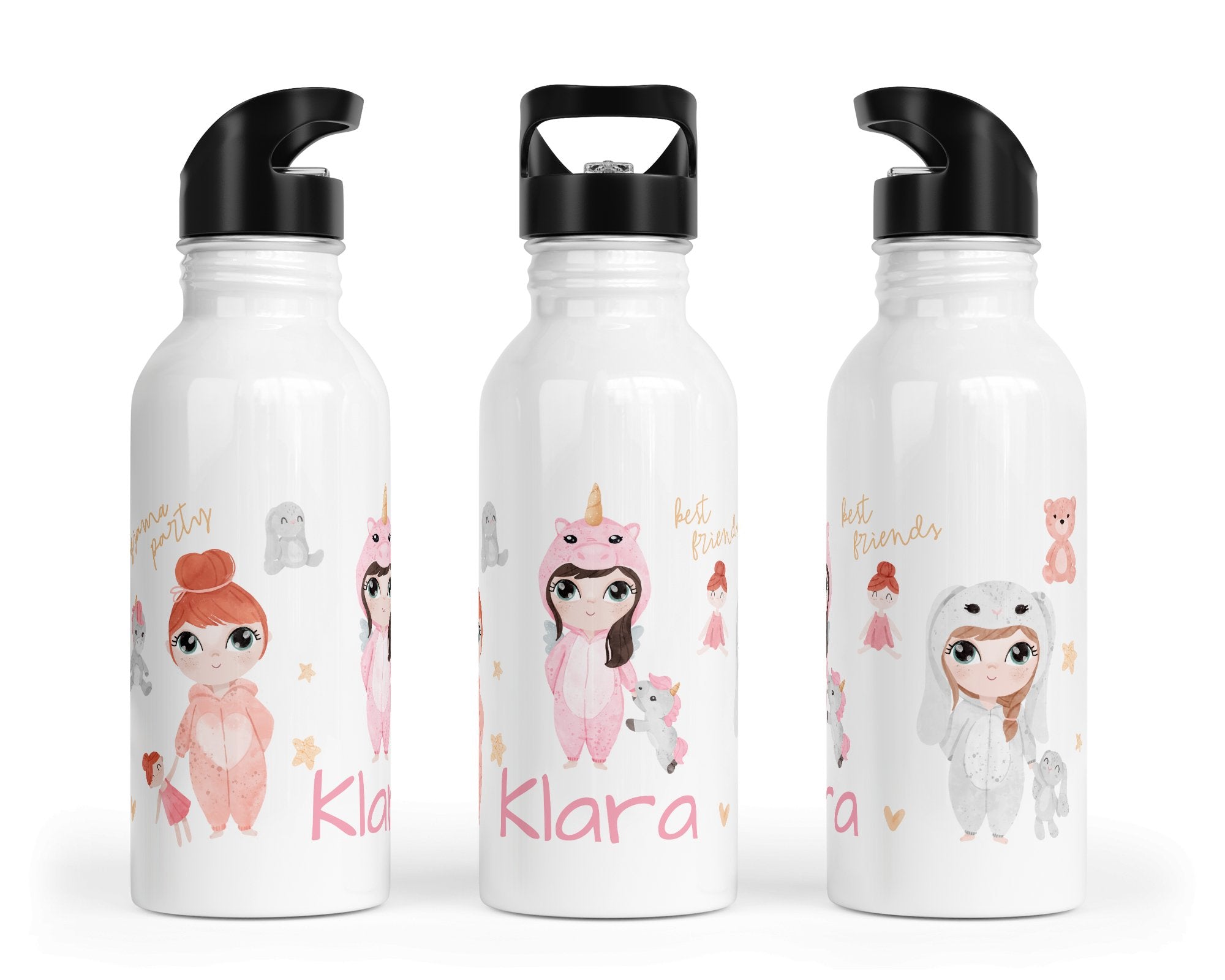 Personalisierte Edelstahl Trinkflasche 84.Pyjama Party - Mamikes