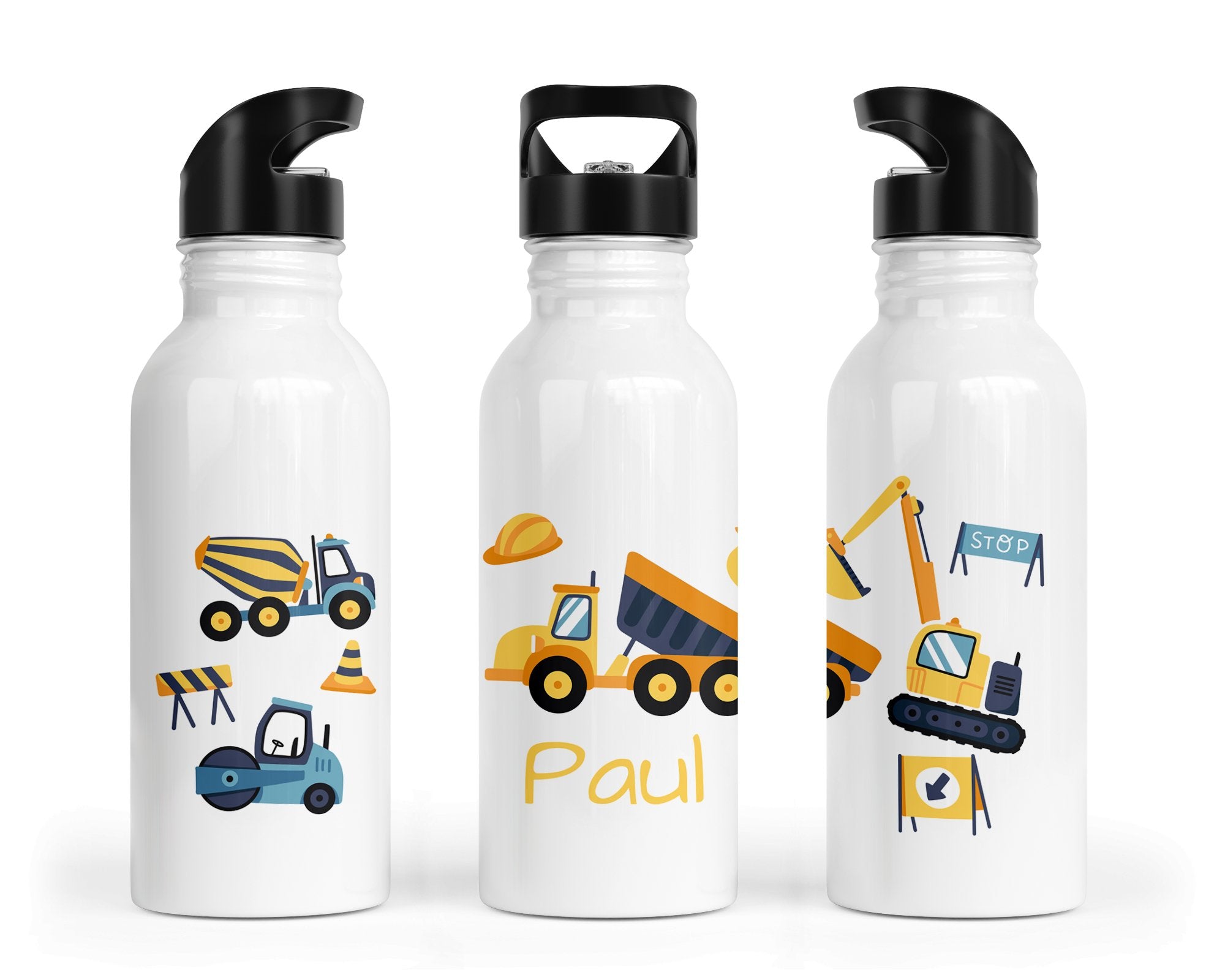 Personalisierte Edelstahl Trinkflasche 89. Baustelle 2 - Mamikes