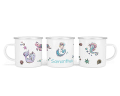 Personalisierte Emailletasse 16.mermaids 2 - Mamikes