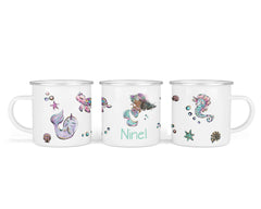 Personalisierte Emailletasse 17.mermaids 3 - Mamikes