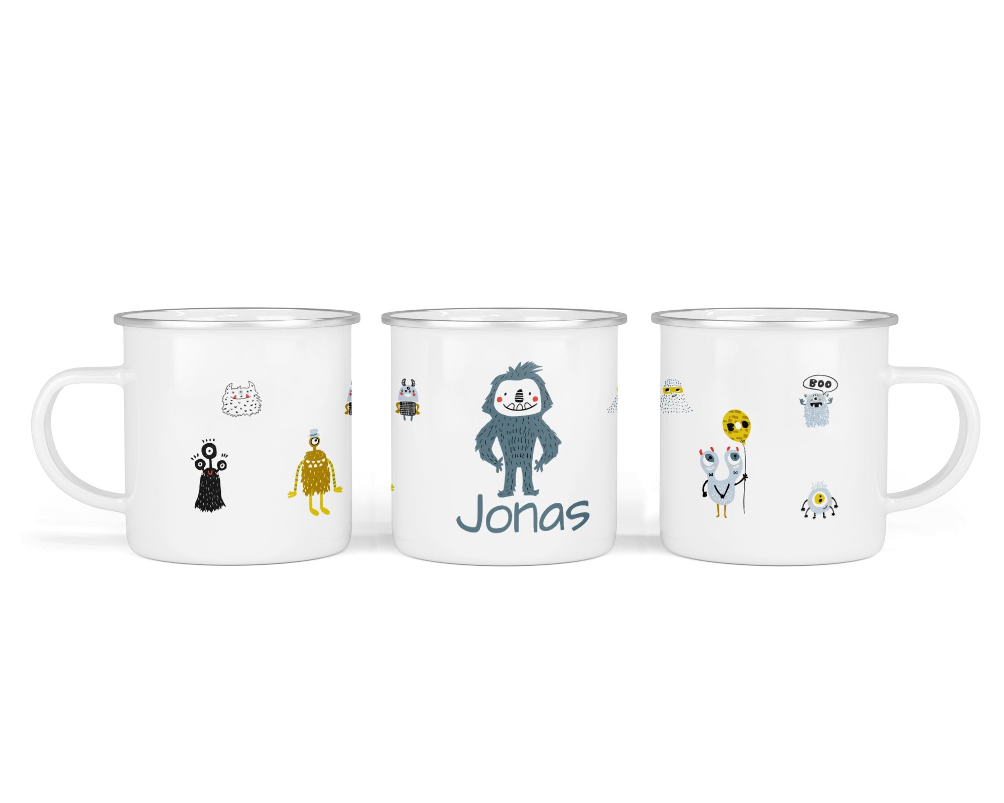 Personalisierte Emailletasse 22.Monster - Mamikes