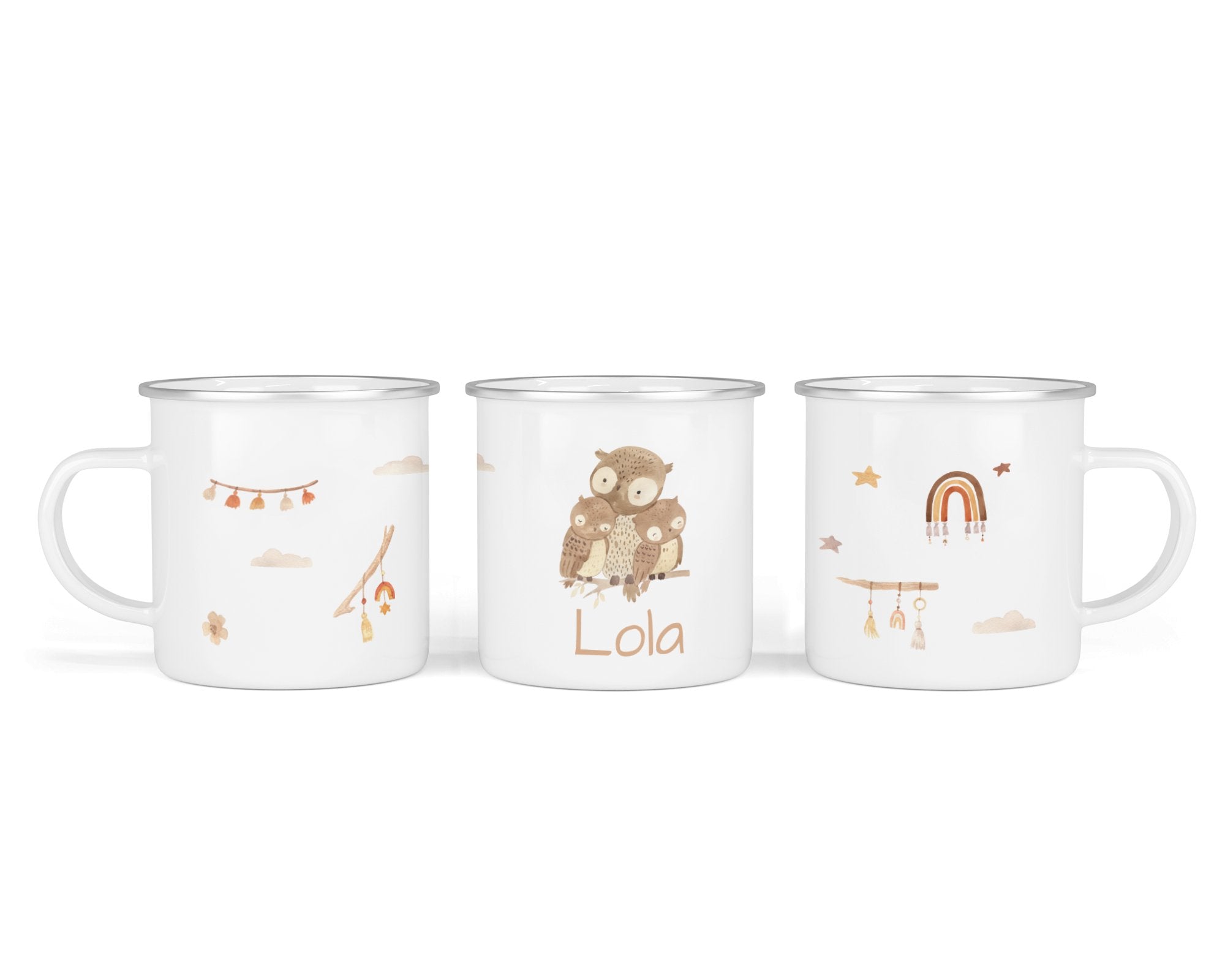 Personalisierte Emailletasse 27.Eule - Mamikes