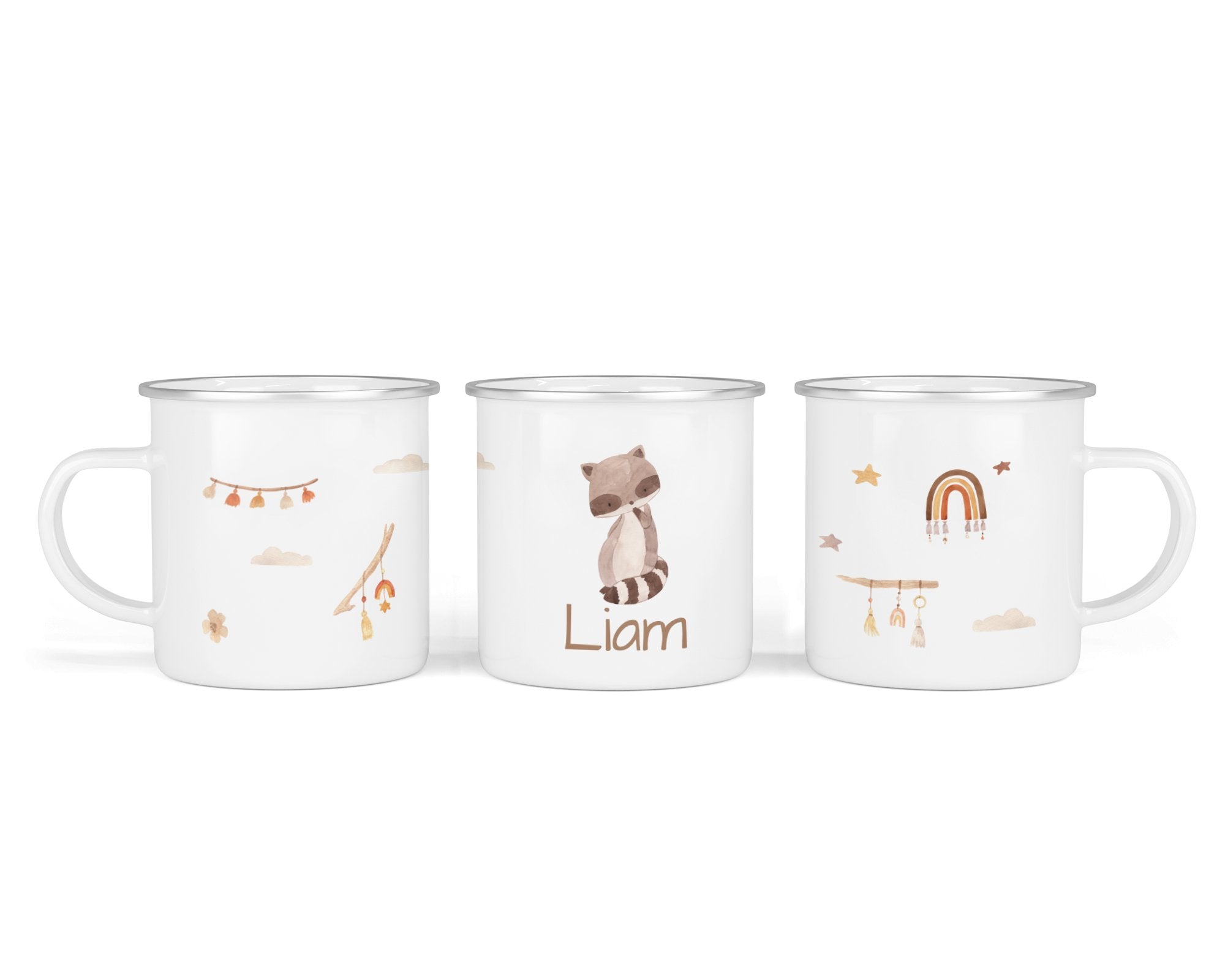 Personalisierte Emailletasse 32.Waschbär - Mamikes